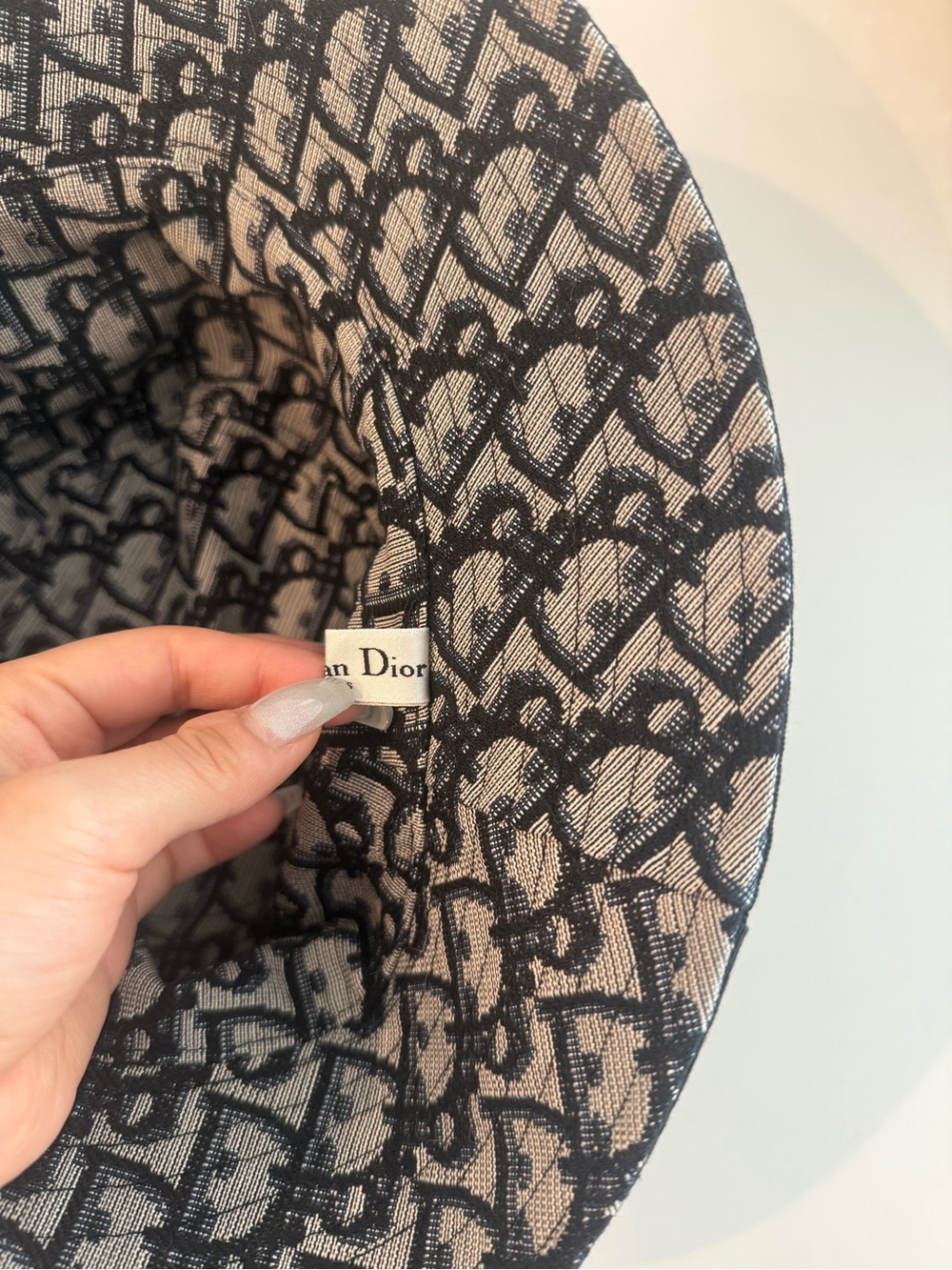 Dior Beige and Black Monogram Bucket Hat